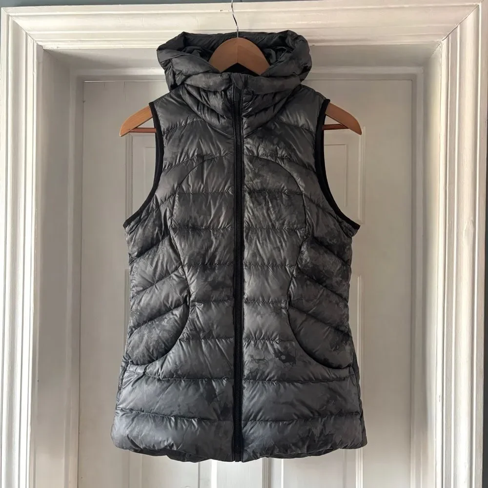 lululemon Pack It Down Vest Puffer Diamond Dye Melanite Black Size 6